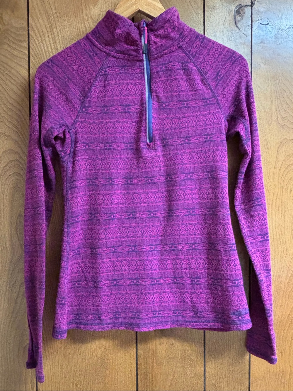Eddie Bauer Magenta and Purple Half-Zip Pullover